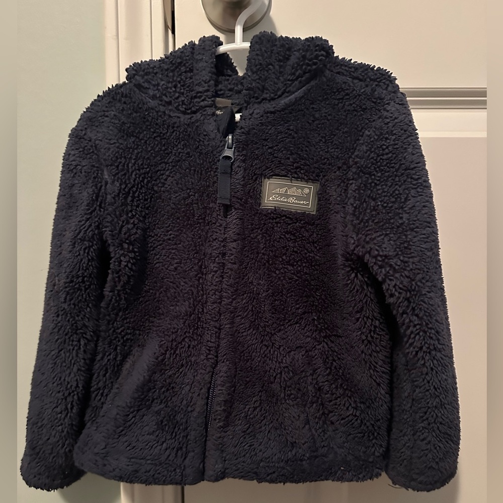 Eddie Bauer navy fleece zip-up hoodie